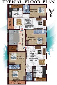 Project Image of 983.0 - 985.0 Sq.ft 2 BHK Apartment for buy in HP Ram Flats