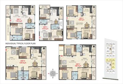 Project Image of 1245.0 - 1485.0 Sq.ft 2 BHK Apartment for buy in Sri Nandana Galaxy