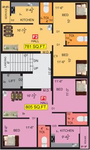 Project Image of 781.0 - 805.0 Sq.ft 2 BHK Apartment for buy in VGK Mithran
