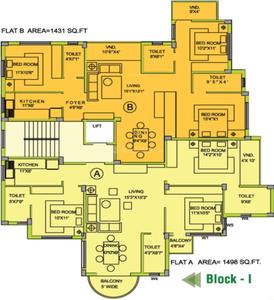 Project Image of 1263.0 - 1498.0 Sq.ft 3 BHK Apartment for buy in Eden Moore
