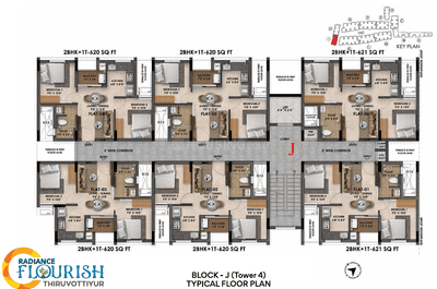 Project Image of 608.0 - 1935.0 Sq.ft 2 BHK Apartment for buy in Radiance Flourish