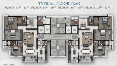 Project Image of 0.0 - 1950.0 Sq.ft 4 BHK Apartment for buy in Roswalt Zyon