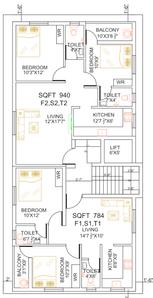 Project Image of 784.0 - 940.0 Sq.ft 2 BHK Apartment for buy in Sri Manishaa Family