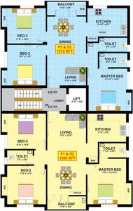 Project Image of 1212.0 - 1260.0 Sq.ft 3 BHK Apartment for buy in Eeshani Anantham