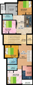 Project Image of 620.0 - 658.0 Sq.ft 2 BHK Apartment for buy in Bharathi Sai Castle Apartment