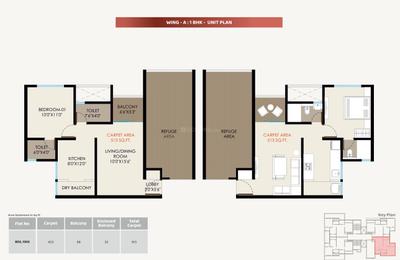 Project Image of 513.0 - 677.0 Sq.ft 1 BHK Apartment for buy in N R The Quill