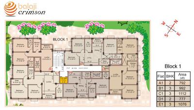 Project Image of 746.0 - 1112.0 Sq.ft 2 BHK Apartment for buy in Balaji Crimson