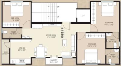 Project Image of 0.0 - 1140.0 Sq.ft 2 BHK Apartment for buy in Balaji Ananya Heights