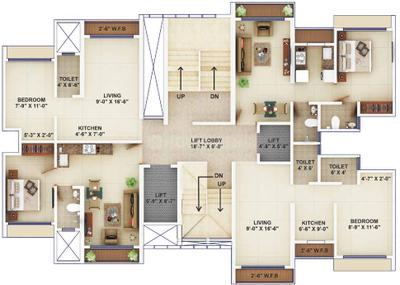 Project Image of 265.65 - 322.49 Sq.ft 1 BHK Apartment for buy in Harsh Trinity Oasis