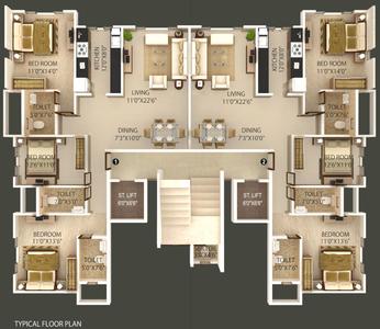 Project Image of 1056.0 - 1145.0 Sq.ft 3 BHK Apartment for buy in Unique Elita