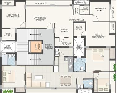 Project Image of 0.0 - 702.0 Sq.ft 3 BHK Apartment for buy in Shyam Ganga Sanidhya