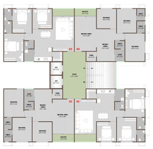 Project Image of 841.63 - 861.33 Sq.ft 3 BHK Apartment for buy in Kadamb Parisar