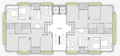 Project Image of 551.97 - 646.16 Sq.ft 2 BHK Apartment for buy in Team B Entice