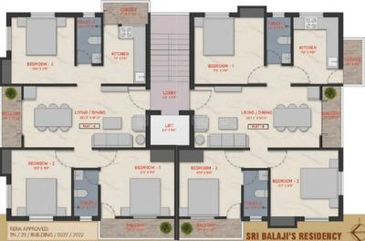 Project Image of 1188.0 - 1210.0 Sq.ft 3 BHK Apartment for buy in Sri Balaji Residency