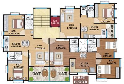 Project Image of 630.0 - 850.0 Sq.ft 1 BHK Apartment for buy in Crown Square