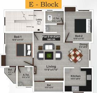 Project Image of 815.0 - 1320.0 Sq.ft 2 BHK Apartment for buy in Saradeuz Acropolis