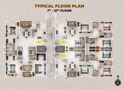 Project Image of 1708.0 - 2443.0 Sq.ft 3 BHK Apartment for buy in ABAD Infra Pinnacle