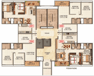 Project Image of 764.24 - 1103.3 Sq.ft 2 BHK Apartment for buy in Kumar Palmspring Towers A1 A2 And A3