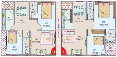 Project Image of 1000.0 - 1575.0 Sq.ft 2 BHK Apartment for buy in Parijatha Pride I