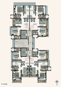 Project Image of 575.98 - 737.06 Sq.ft 2 BHK Apartment for buy in SMAQ Miraya Residency Wing A And B
