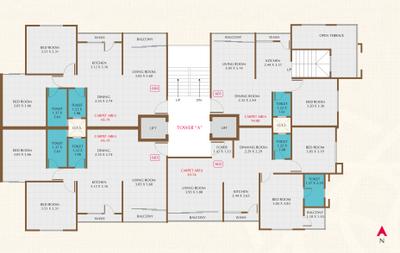 Project Image of 621.08 - 729.58 Sq.ft 2 BHK Apartment for buy in Grey Etihad Towers Phase 2
