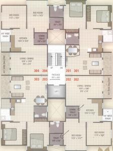 Project Image of 1100.0 - 1954.0 Sq.ft 2 BHK Apartment for buy in Yogi Shree Akshar Residency