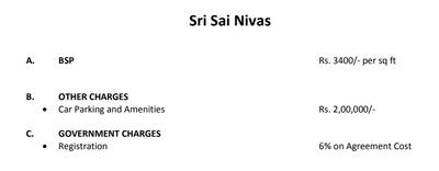 Project Image of 0.0 - 1160.03 Sq.ft 2 BHK Apartment for buy in Sri Sai Nivas
