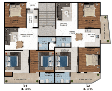 Project Image of 975.0 - 1950.0 Sq.ft 2 BHK Apartment for buy in Vihaan Krystal Floors