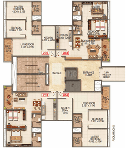 Project Image of 764.24 - 1103.3 Sq.ft 2 BHK Apartment for buy in Kumar Palmspring Towers A1 A2 And A3