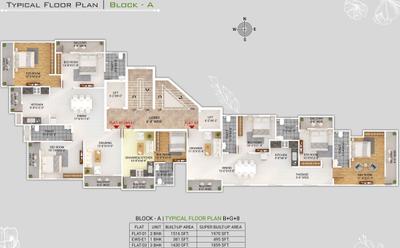 Project Image of 389.0 - 1970.0 Sq.ft 1 BHK Apartment for buy in M Tech Raja Royal Retreat Block A B & C