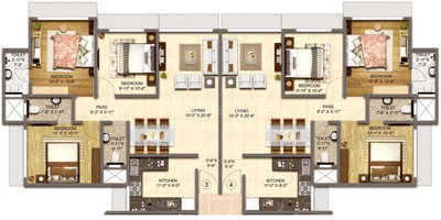 Project Image of 1110.0 - 1552.0 Sq.ft 2 BHK Apartment for buy in Bajaj Emerald