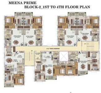 Project Image of 849.0 - 1241.0 Sq.ft 2 BHK Apartment for buy in GM Meena Prime