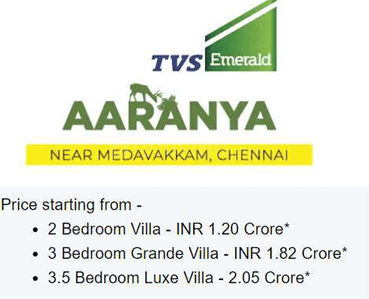 Project Image of 1453.0 - 2335.0 Sq.ft 2 BHK Villa for buy in TVS Emerald Aaranya Phase 1