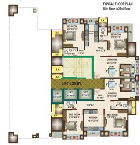 Project Image of 0.0 - 586.0 Sq.ft 2 BHK Apartment for buy in Vardhman Crystal