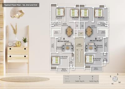 Project Image of 1400.0 - 1460.0 Sq.ft 3 BHK Apartment for buy in The Aikya Green