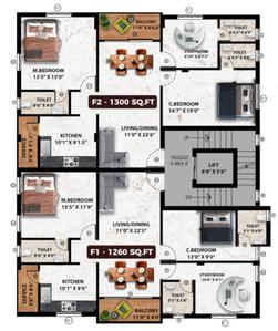 Project Image of 875.0 - 925.0 Sq.ft 2 BHK Apartment for buy in Viva Vilva