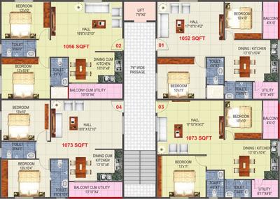 Project Image of 985.0 - 1620.0 Sq.ft 2 BHK Apartment for buy in Vandana Marvel