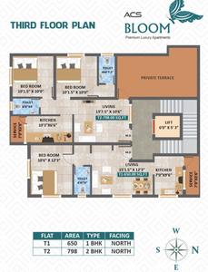 Project Image of 650.0 - 925.0 Sq.ft 1 BHK Apartment for buy in ACS Bloom And Blossom