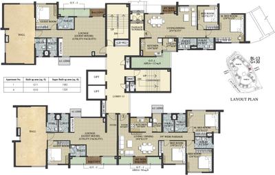 Project Image of 1230 Sq.ft 3 BHK Apartment / Flat for sale in New Town for Rs. 13800000