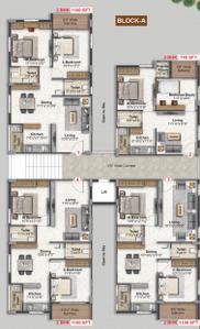 Project Image of 745.0 - 1100.0 Sq.ft 2 BHK Apartment for buy in Inspire Twin Diamond Block A
