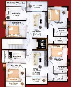 Project Image of 975 Sq.ft 2 BHK Apartment / Flat for sale in Kovilambakkam for Rs. 7980000