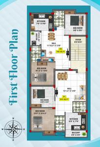 Project Image of 783.0 - 833.0 Sq.ft 2 BHK Apartment for buy in Bharathi Sai Moon Star