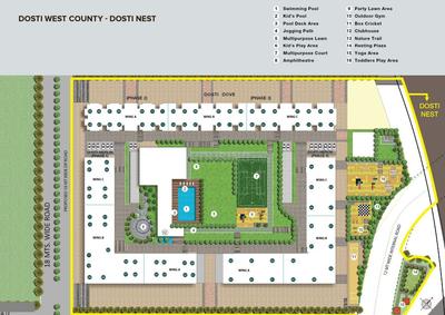 Project Image of 598.0 - 1055.0 Sq.ft 2 BHK Apartment for buy in Dosti West County