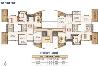 Project Image of 618.92 - 661.98 Sq.ft 2 BHK Apartment for buy in Kumar Corp Priyadarshan J
