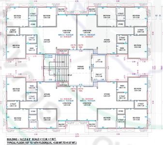 Amar Luxuria A Cluster Plan from 1st to 14th Floor 1