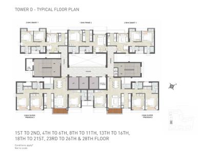 Project Image of 448.1 - 927.42 Sq.ft 1 BHK Apartment for buy in Kalpataru Sector 5 Wing D E And F