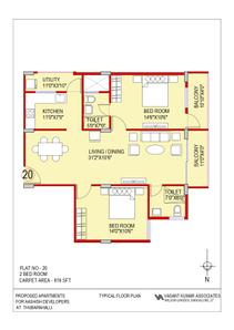 Project Image of 823.0 - 1684.0 Sq.ft 1 BHK Apartment for buy in Aashish A N Reddy Apartment