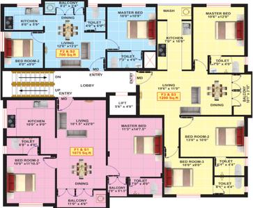 Project Image of 700.0 - 1200.0 Sq.ft 2 BHK Apartment for buy in Eeshani New Colony
