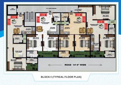 Project Image of 1650 Sq.ft 3 BHK Apartment / Flat for sale in Noida Extension for Rs. 6351000