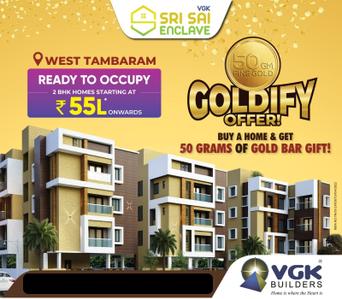 Project Image of 917.0 - 1045.0 Sq.ft 2 BHK Apartment for buy in VGK Sri Sai Enclave